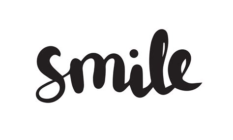 Smile Hand Drawn Typography Poster T Shirt Hand Lettered Calligraphic