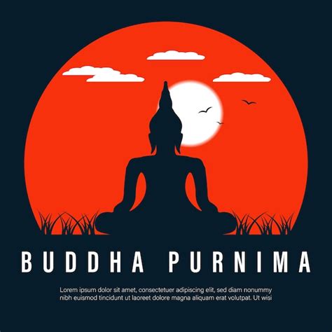 Feliz Buda Purnima Gautam Buda Meditando Ilustraci N Vectorial Para