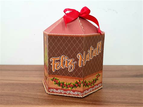 Molde Para Corte Caixa Panetone G Natal Elo