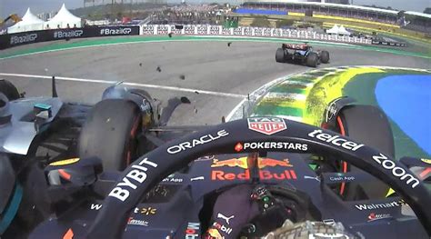 Gp Du Br Sil Accrochage Entre Hamilton Et Verstappen Vid O