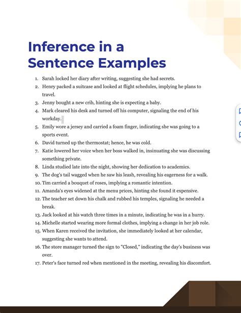 Inference In A Sentence 99 Examples Pdf Tips