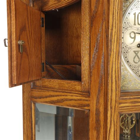 Sligh Oak Curio Cabinet Grandfather Clock Ebth