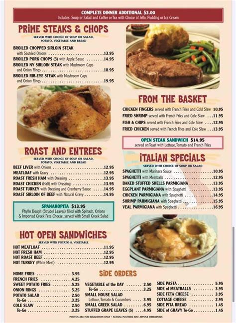 Menu Of Toms River Diner In Toms River Nj