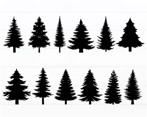 Pine Tree Svg Bundle Tree Silhouette Svg Christmas Svg Pine - Etsy