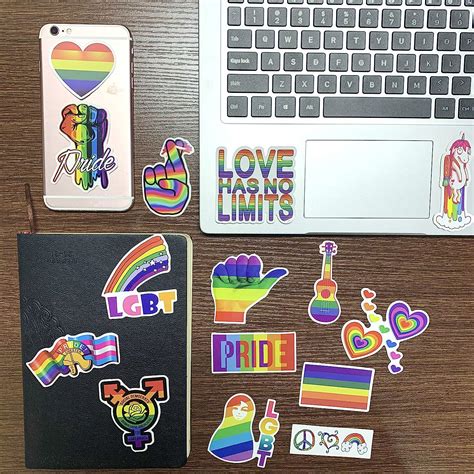 Buy Rainbow Stripe Stickers For LGBTQ PietyPet Pcs Bright Technicolor Rainbow Stickers Gay