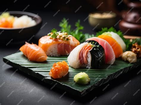 Premium Photo | Premium sushi culinary masterpiece that elevates the