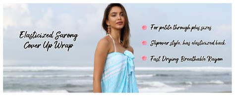 Back From Bali Womens Beach Dress Sarong Bikini Swimsuit Cover Up Wrap With Easy Built In Ties