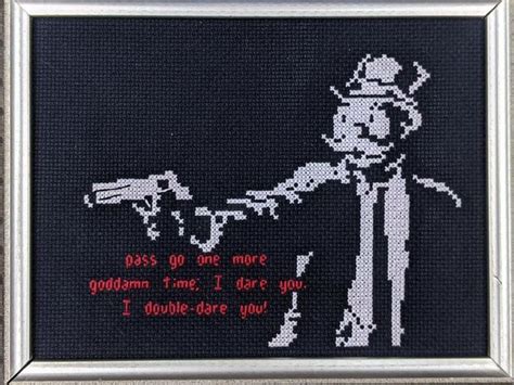 Monopoly Vs Pulp Fiction Vs Banksy Cross Stitch Pattern Pop Culture