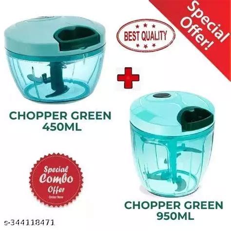 Vishwa Mini Handy Plastic Chopper with 3 Blades for effortlessly Chopping Vegetables , Fruits ...