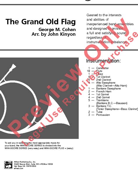 The Grand Old Flag Sheet Music by John Kinyon (SKU: 5158) - Stanton's ...