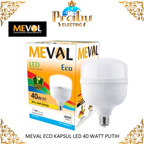 Jual Lampu Led Bulb Kapsul Meval Eco W Watt Putih Meval Shopee