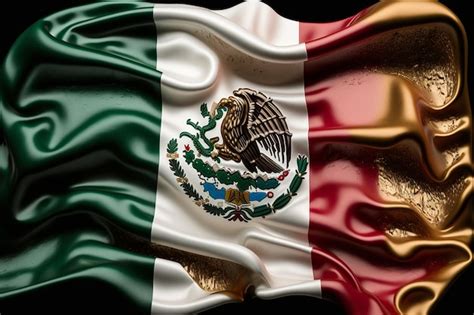 Premium AI Image | A flag of mexico with a large eagle on it.