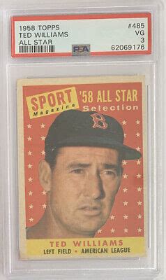 Topps Ted Williams All Star Red Sox Hof Psa Vg Ebay