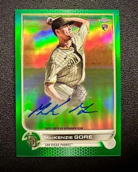 Mackenzie Gore Topps Chrome Ra Mg Green Refractor Rookie Auto