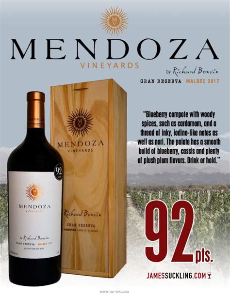 Mendoza Vineyards Malbec Gran Reserva 1.5L (2017) (A2852) ss - Tri-Vin ...