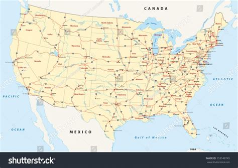 Interstate Highway Map United States And Travel Information - Printable ...