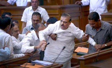 Bjp Mla Marshalled Out Of Delhi Assembly India Today