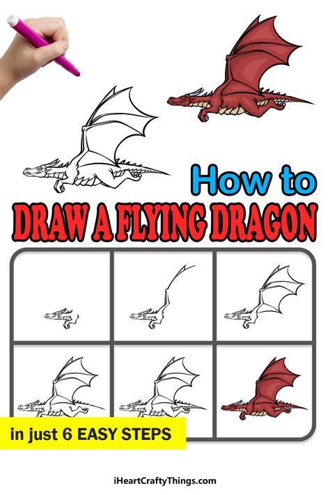 How To Draw A Dragon Flying Step By Step