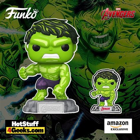 2023 New Marvels Avengers 60th Comic Hulk Funko Pop And Pin