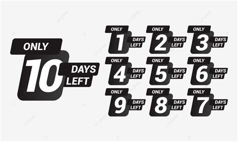 Black Number Of Days Left Countdown Timer Day Left Countdown Number