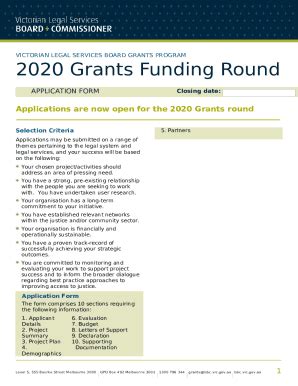 Grants Round Application Lsbc Vic Gov Doc Template Pdffiller