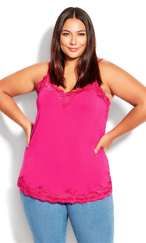 Lace Cami Fuchsia Top Evans