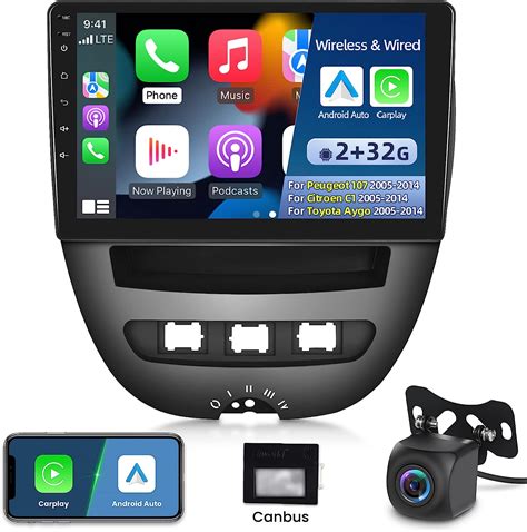 NHOPEEW 2 32G Android Autoradio für Peugeot 107 Citroen C1 Toyota