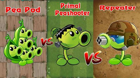 Plants Vs Zombies Mod Max Level Plants Pea Pod Vs Primal Peashooter