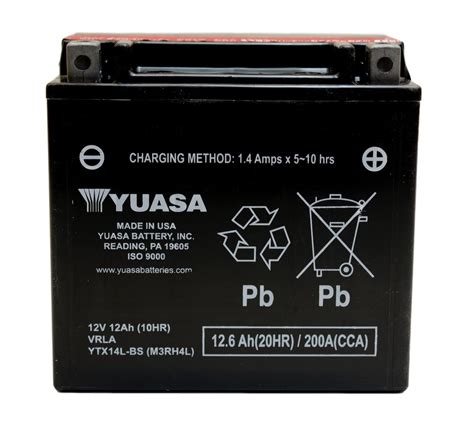 Yuasa YTX14L 12V 12 6Ah 200A P AGM Akumulator Motocyklowy YUASA