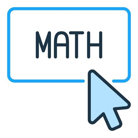 Mouse Cursor On Math Button Vector Concept Colored Icon Or Symbol