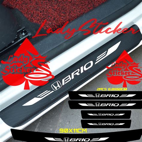 Jual L4r S 5pcs Sticker Sill Plate Carbon 3d Mobil Brio Rs Sticker