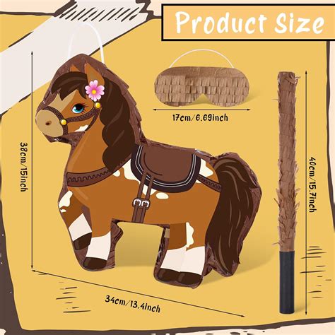 Pinata Bundle Horse Party Pinata Set Include Brown Horse Pinata Bat