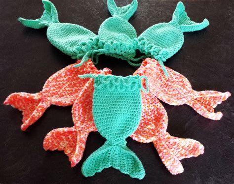 Mermaid Fish Tail Treat Bags Free Crochet Pattern