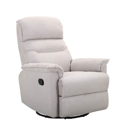 Geeksofa Fabric Manual Recliner Chair With Rocker And Swivel Function