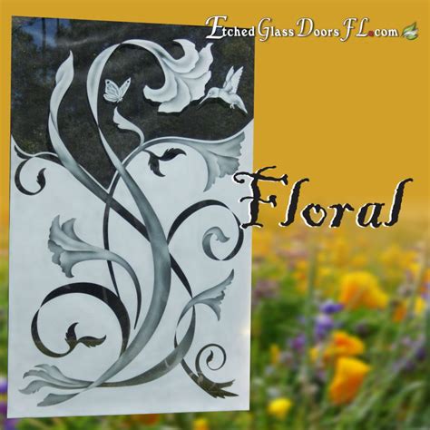 Floral Etched Glass - Etched Glass Doors Florida