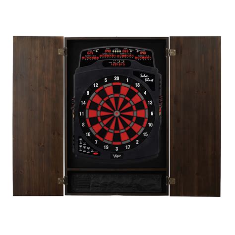 Viper Metropolitan Espresso Soft Tip Dartboard Cabinet And Viper Solar