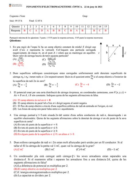 Examen Final Juny Amb Solucions Fonaments Delectromagnetisme I