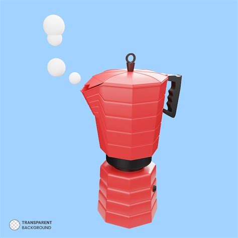 Cafetería moka olla icono aislado 3d render ilustración Archivo PSD