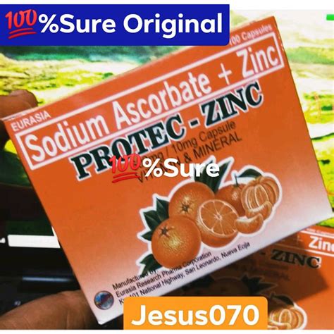 Protec Zinc Sodium Ascorbate Zinc Vitamin And Mineral 600mg Per Caps 100 Capsules In A Box