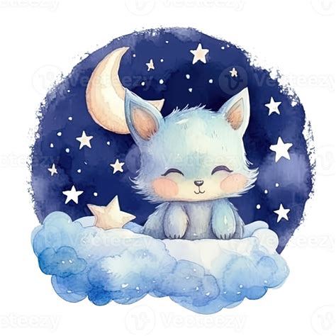 Cute Watercolor Good Night Illustration 23853671 PNG