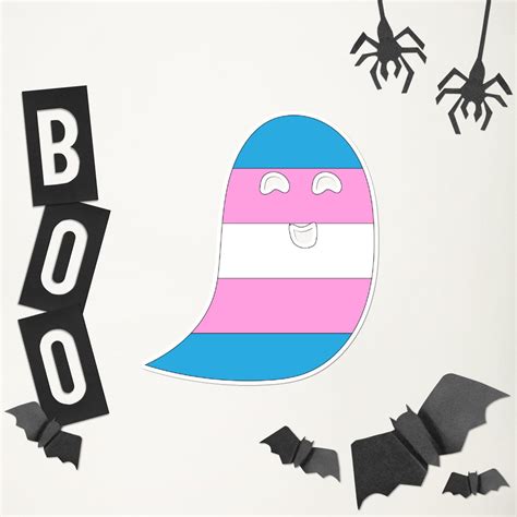 Transgender Flag Ghost Sticker Etsy