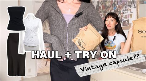 Vintage Basics Haul Try On Fall Capsule Upgrade YouTube