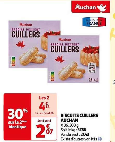 Promo Biscuits Cuillers Auchan Chez Auchan ICatalogue Fr