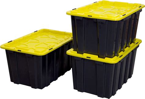 Work It Heavy Duty Plastic Storage Bin With Lid Large 15 8 Gallon