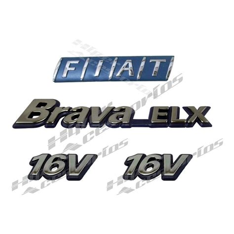 Emblemas Fiat Mala Brava Elx E 16v Cromados Fundo Azul Shopee Brasil