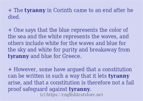 "tyranny" - some sentence examples - EnglishTestStore Blog