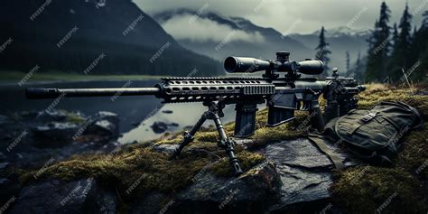 Premium AI Image | Sniper rifle wallpaper HD