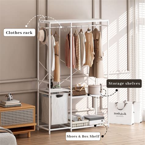 TemuPortable Wardrobe Clothes Rack Freestanding Clothing Rack With