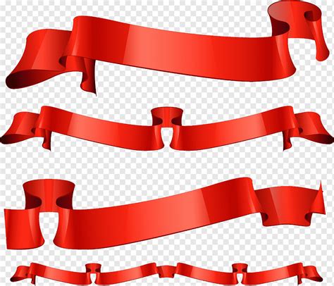 Conjunto De Banner De Cinta Roja Brillante Png PNGWing