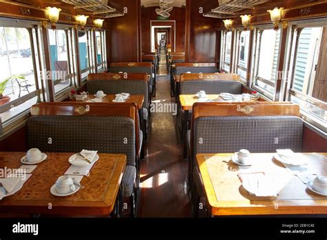 Interior of the train carriage on the North Borneo Railway at Tanjung ...